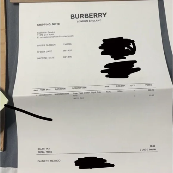 Burberry white polo shirt